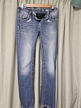 Miss Me Signature Rise Boot Jeans - Medium Light Blue Denim